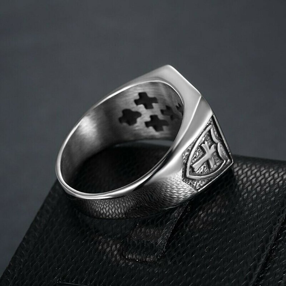 🆕Jerusalem Cross Stainless Steel Ring - Picture 3 of 4